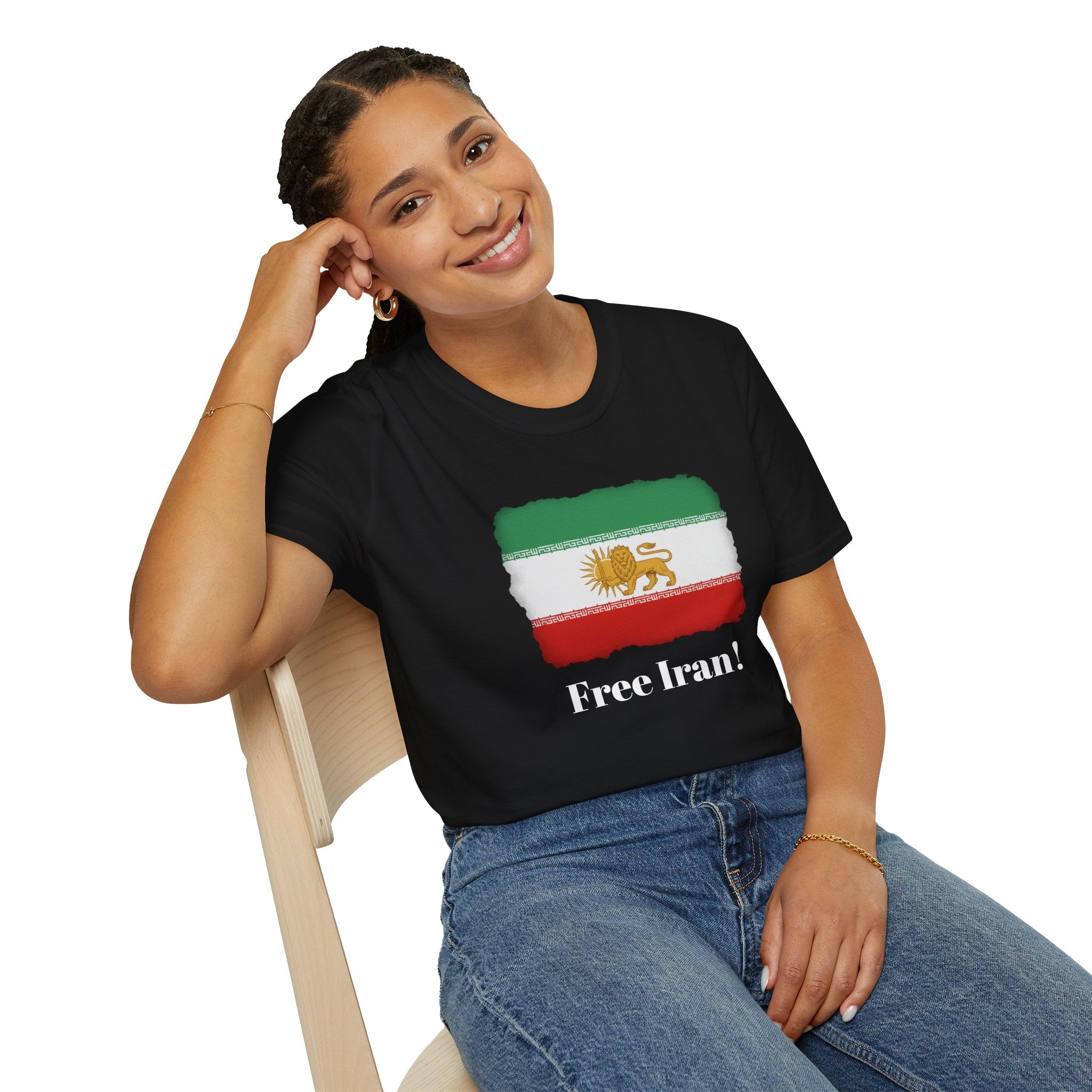 Free Iran Lion & Sun Flag T-Shirt — Lion & Sun Vintage Iran Independence Tee