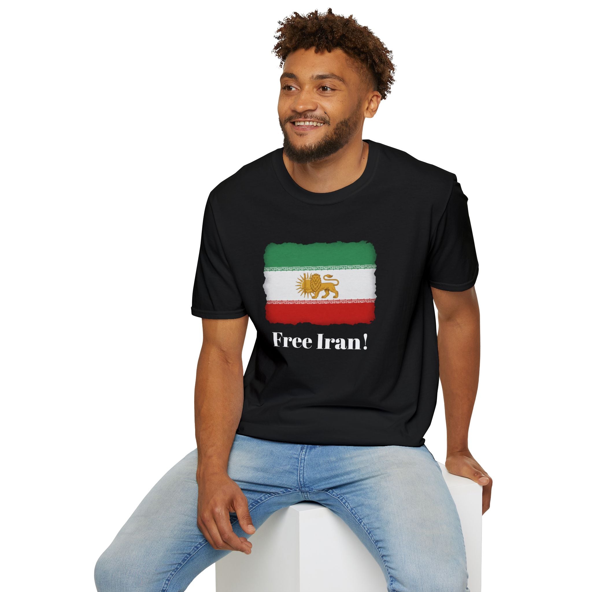 Free Iran Lion & Sun Flag T-Shirt — Lion & Sun Vintage Iran Independence Tee